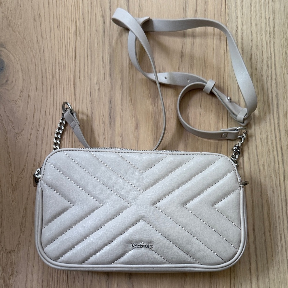 Cream Quilted Crossbody Bag